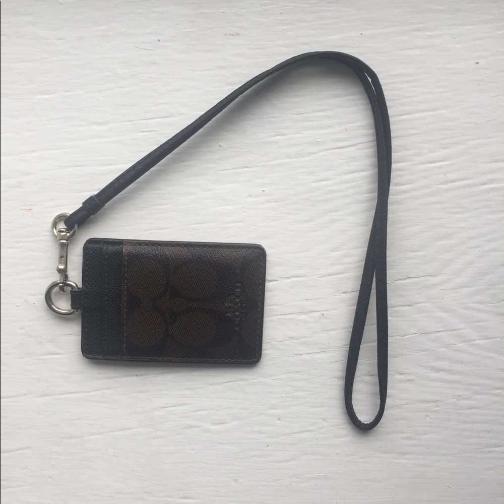 Coach lanyard id holder